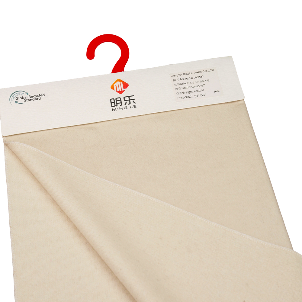 50% lână, 40% poliester, 10% alte fibre, 680G/M, bej, lână cristalină acoperire cu o singură față, ML-242-2050680