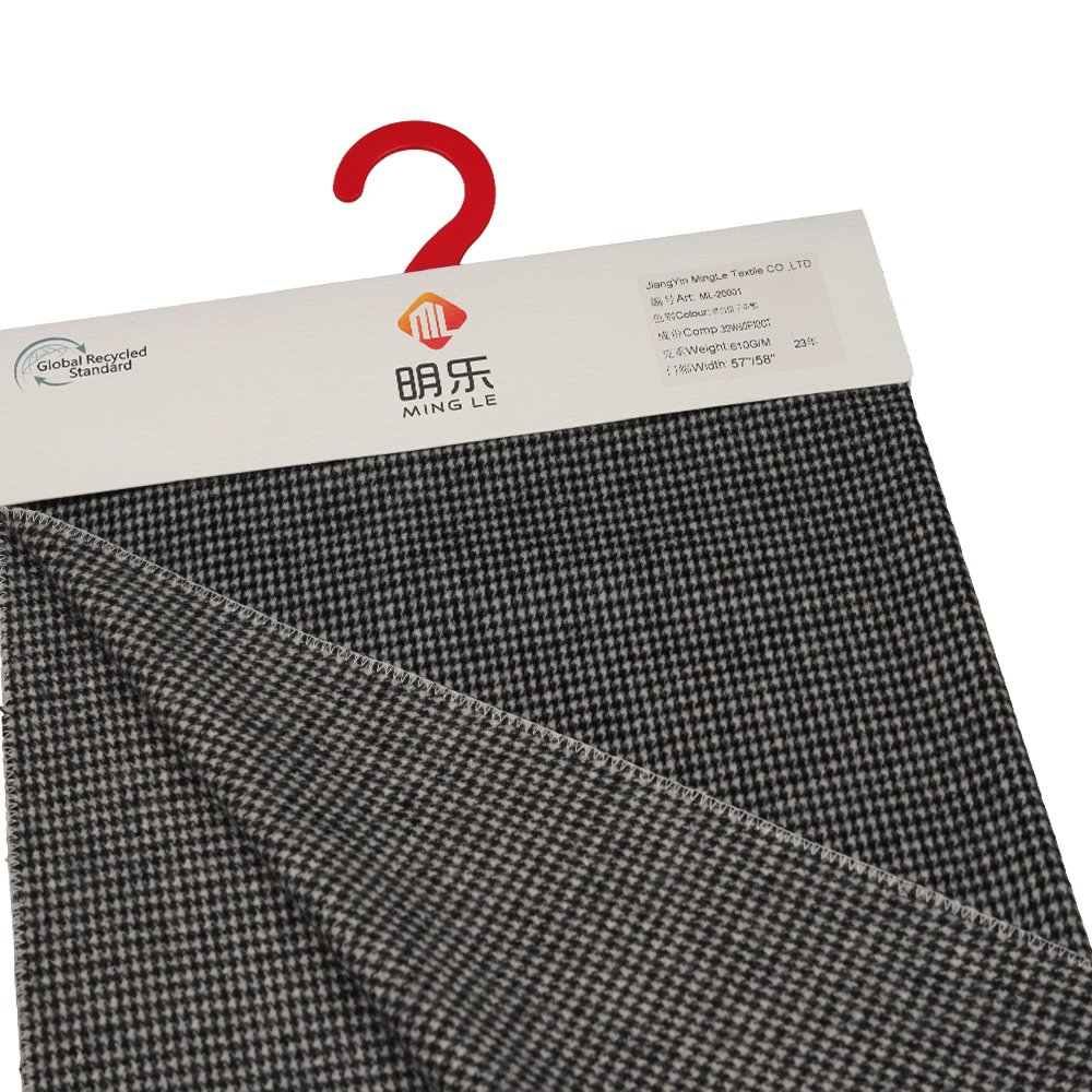 30% lână, 60% poliester, 10% alte fibre, 610G/M, alb și negru, țesătură pentru acoperire cu o singură față în carouri, ML-20001