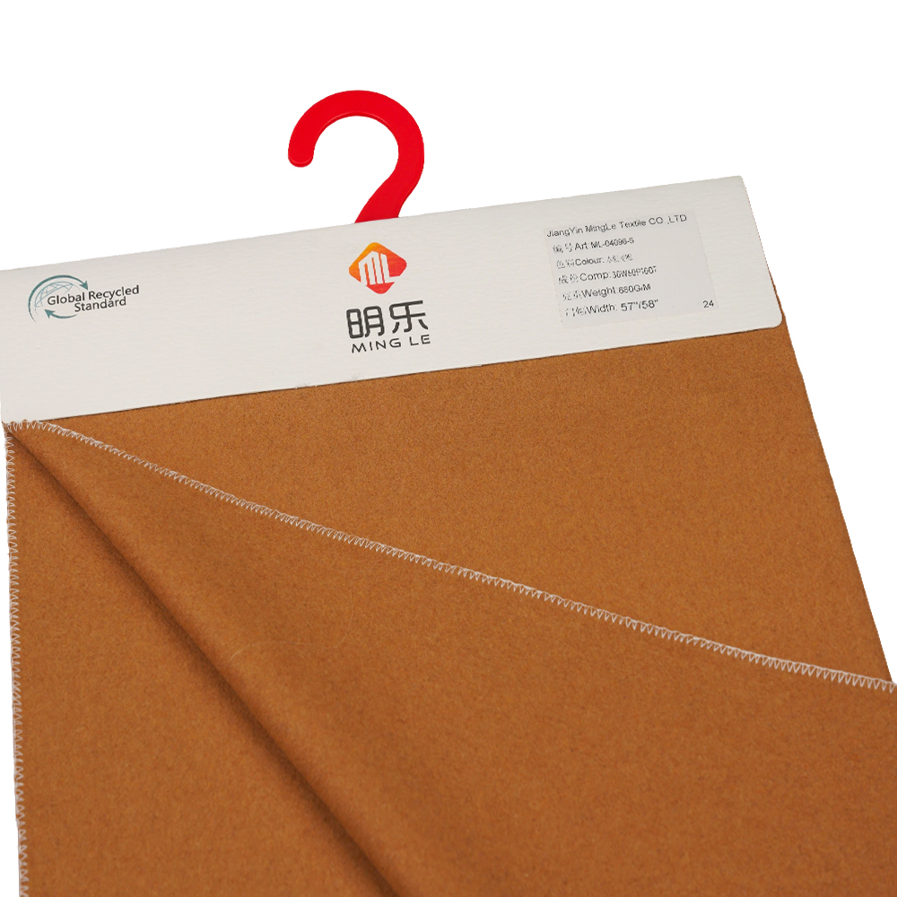 30% lână, 60% poliester, 10% alte fibre, 680G/M, grâu maro, țesătură pentru acoperire Melton, ML-04096-5