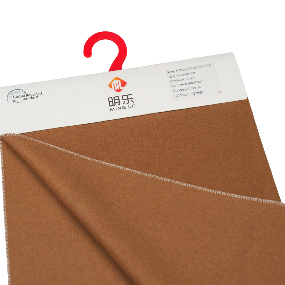 50% lână, 50% alte fibre, 730G/M, cămilă, țesătură Twill Melton, ML-0412879