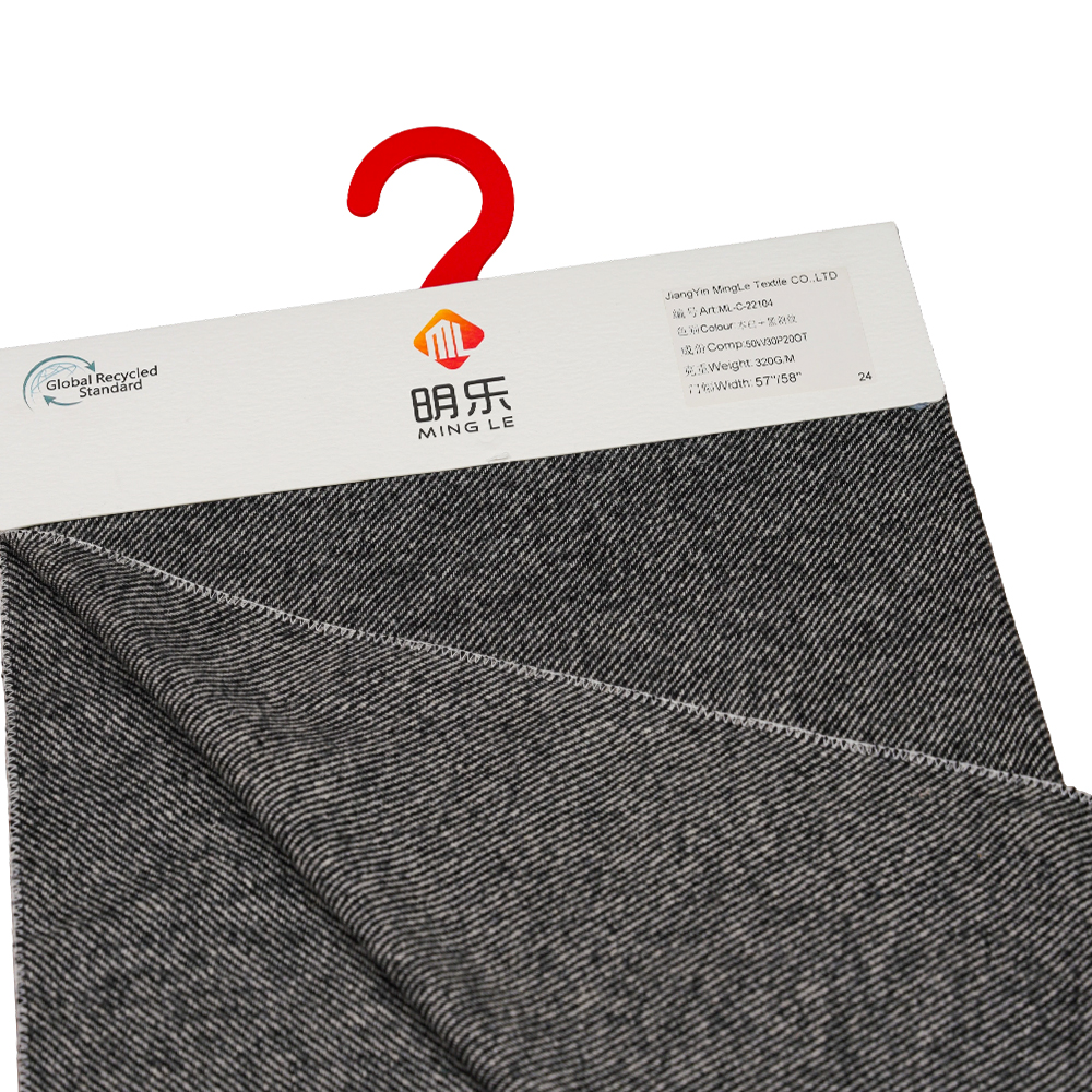 50% lână, 30% poliester, 20% alte fibre, 320G/M, alb aproape + negru, țesătură de flanel, ML-C-22104