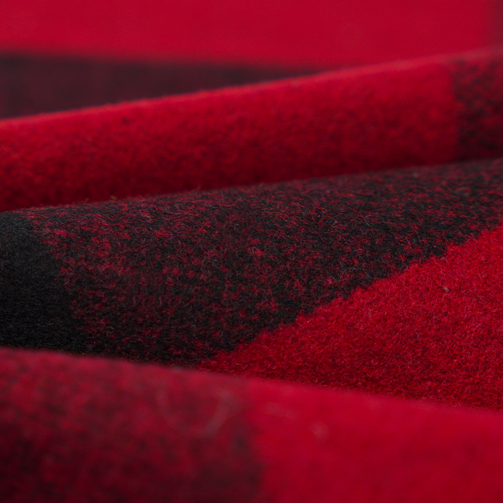 50% lână, 40% poliester, 10% alte fibre, 760G/M, carouri negru și roșu, țesătură Melton, ML-3010354